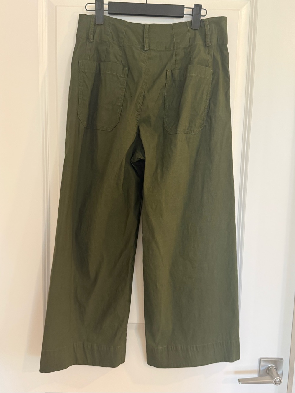 Maeve Anthropologie Colette Cropped Wide-Leg Pants-Olive - Picture 2 of 9